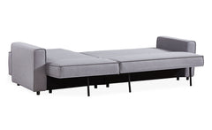 Canapé d'angle convertible en tissu Candish gris effet lin