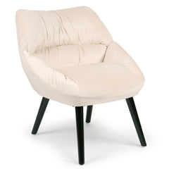 Fauteuil en velours beige Celesi
