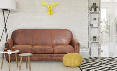 Canapé 3 places Amilan Club en tissu vintage