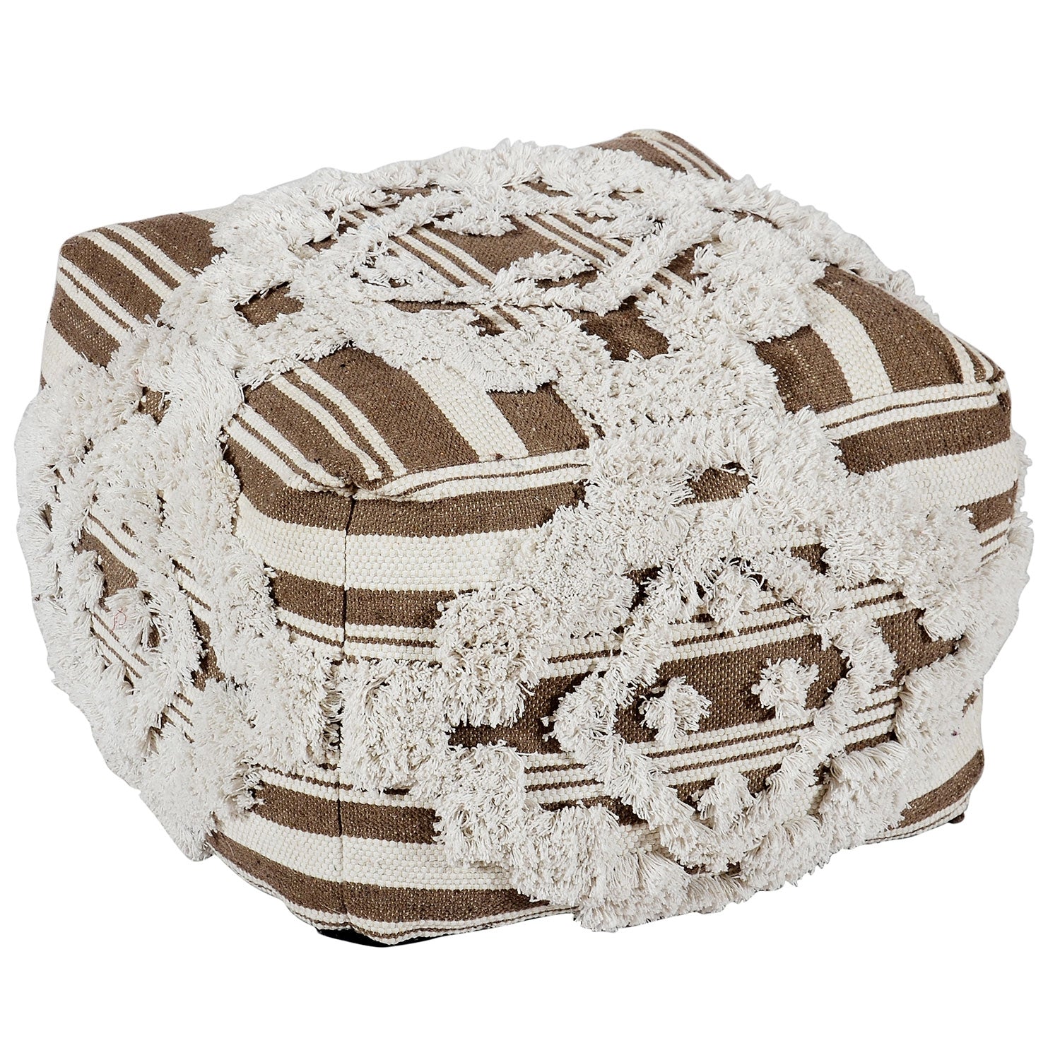 Pouf Perou Tissu Marron