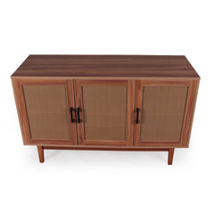 Buffet trois portes Carpar en rotin et bois L113cm