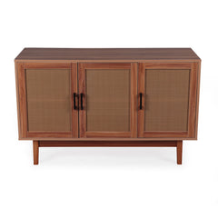Buffet trois portes Carpar en rotin et bois L113cm