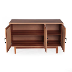 Buffet trois portes Carpar en rotin et bois L113cm
