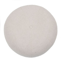 Pouf rond style cocooning Ø55cm Kapilou Tissu bouclette Beige