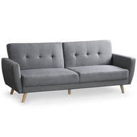 Canapé-lit clic-clac scandinave Refresha tissu gris clair