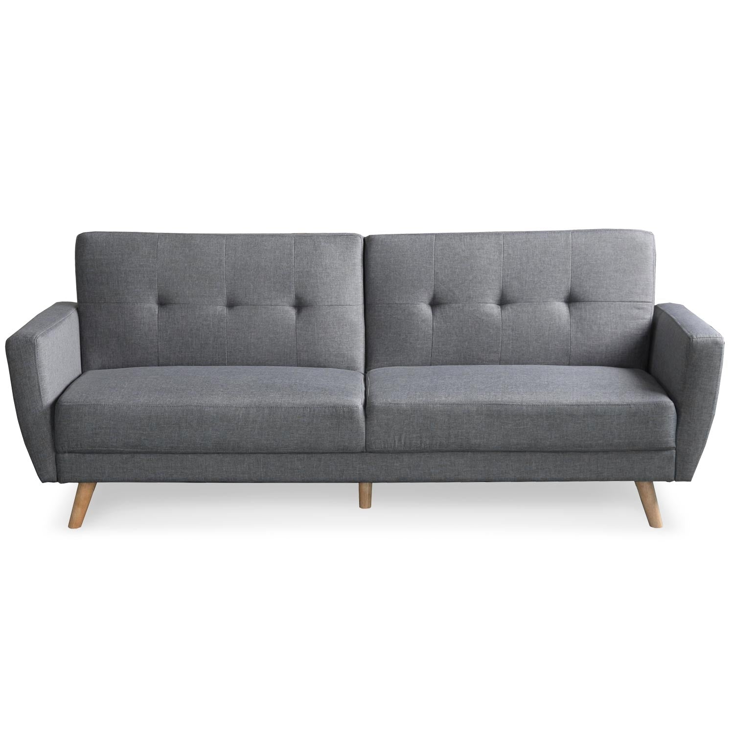 Canapé convertible scandinave Refresha Tissu Gris Clair 