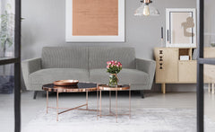 Canapé-lit clic-clac Refresha en velours gris clair