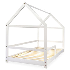 Lit cabane Cerinko pour enfant en bois blanc 90x190 cm