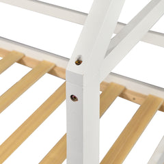 Lit cabane Cerinko pour enfant en bois blanc 90x190 cm