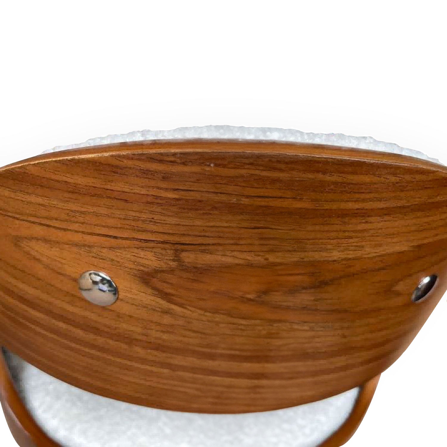 Lot de 2 chaises de bar Ruben Métal noir avec Bois noisette & Tissu bouclette Crème