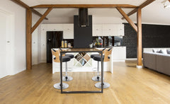 Lot de 4 chaises Alado de bar en Chêne clair et Simili Noir