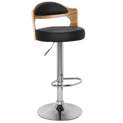Lot de 2 chaises de bar chêne clair et noir Alado