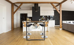 Lot de 2 chaises de bar chêne clair et noir Alado