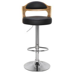 Lot de 2 chaises de bar chêne clair et noir Alado