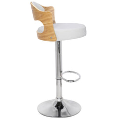 Lot de 2 chaises de bar chêne clair et simili cuir Alado