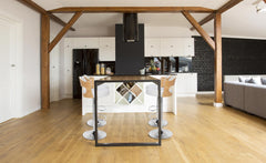 Lot de 2 chaises de bar chêne clair et simili cuir Alado