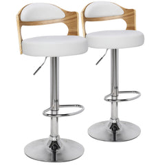 Lot de 2 chaises de bar chêne clair et simili cuir Alado