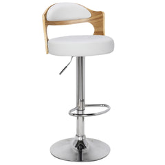 Lot de 2 chaises de bar chêne clair et simili cuir Alado