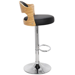 Lot de 2 chaises de bar chêne clair et noir Alado