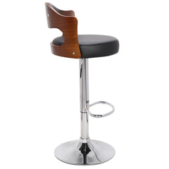 Lot de 2 fauteuils Alado en bois noisette et simili cuir noir