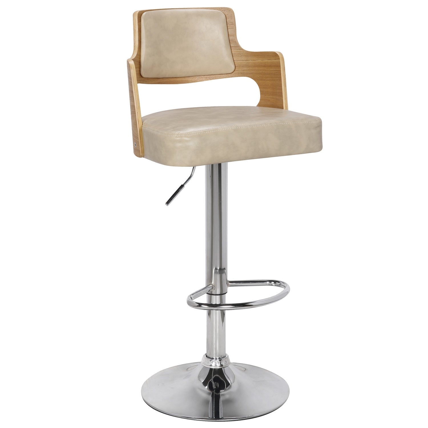 Lot de 2 chaises de bar Russel Chêne Clair & Crème