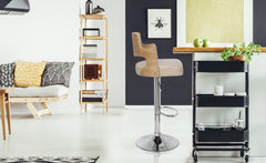 Lot de 2 chaises de bar Russel Chêne Clair & Crème