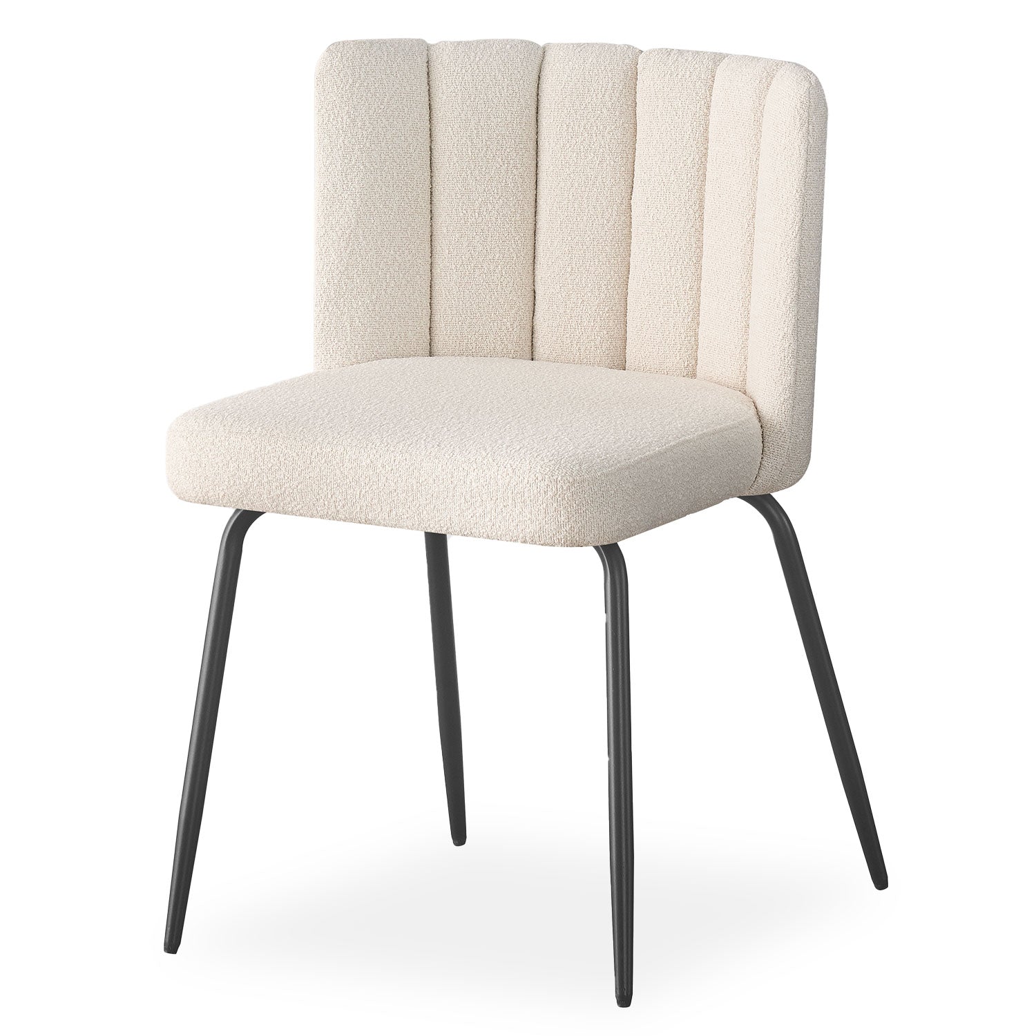 Lot de 4 chaises design Sabine Tissu Bouclette Crème