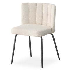 Lot de 4 chaises design Sabine Tissu Bouclette Crème