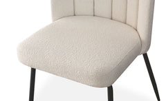 Lot de 8 chaises design Sabine Tissu Bouclette Crème