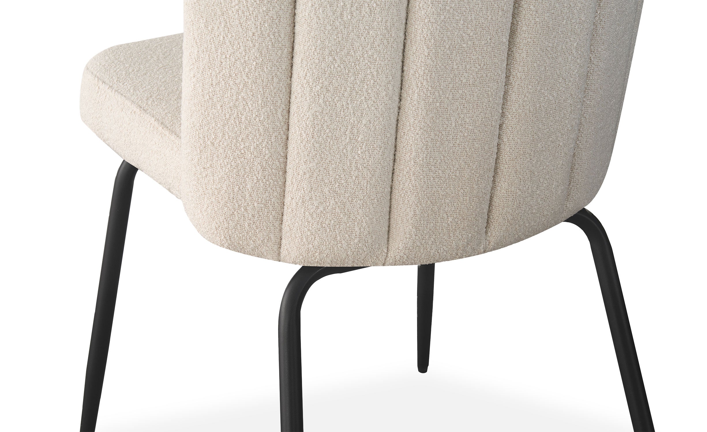 Lot de 6 chaises design Sabine Tissu Bouclette Crème