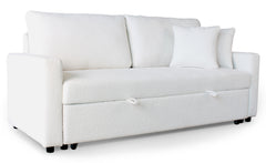 Canapé 3 places Convertible Saphir Tissu Bouclette Écru