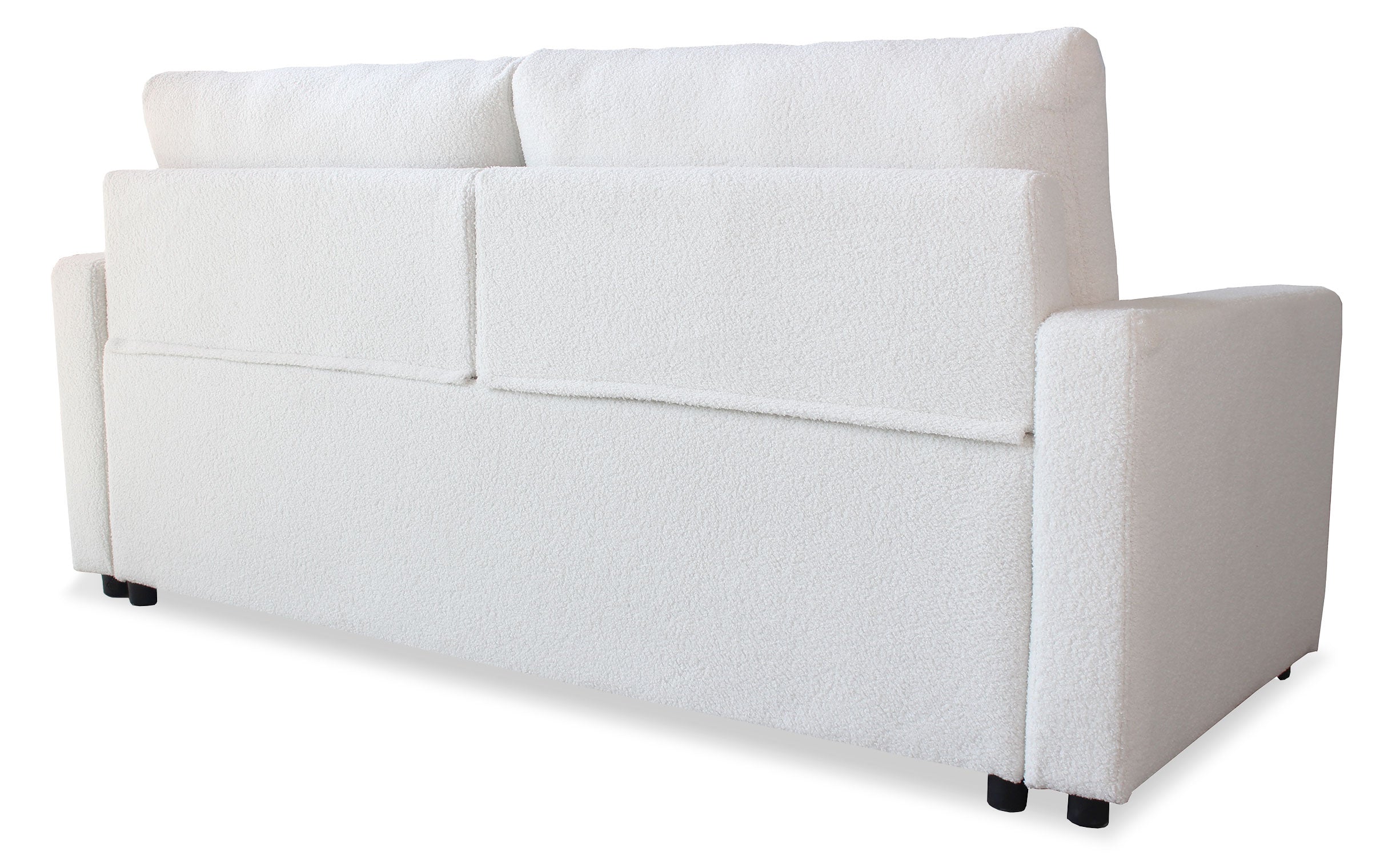 Canapé 3 places Convertible Saphir Tissu Bouclette Écru