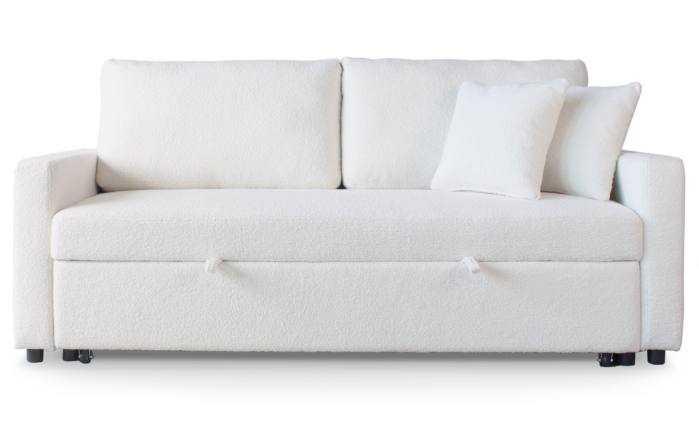 Canapé 3 places Convertible Saphir Tissu Bouclette Écru