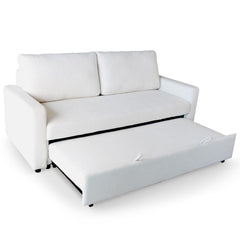 Canapé 3 places Convertible Saphir Tissu Bouclette Écru