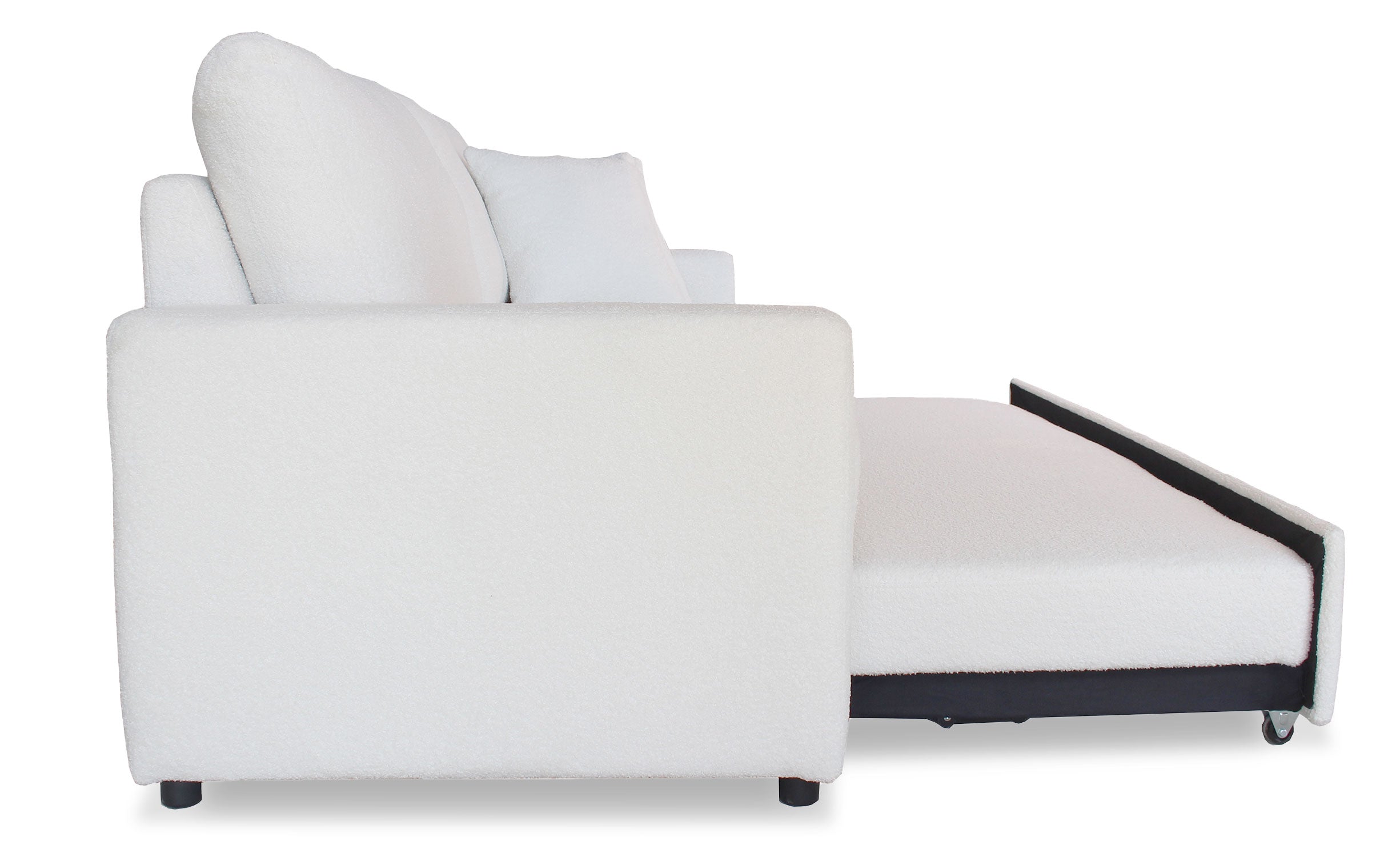 Canapé 3 places Convertible Saphir Tissu Bouclette Écru