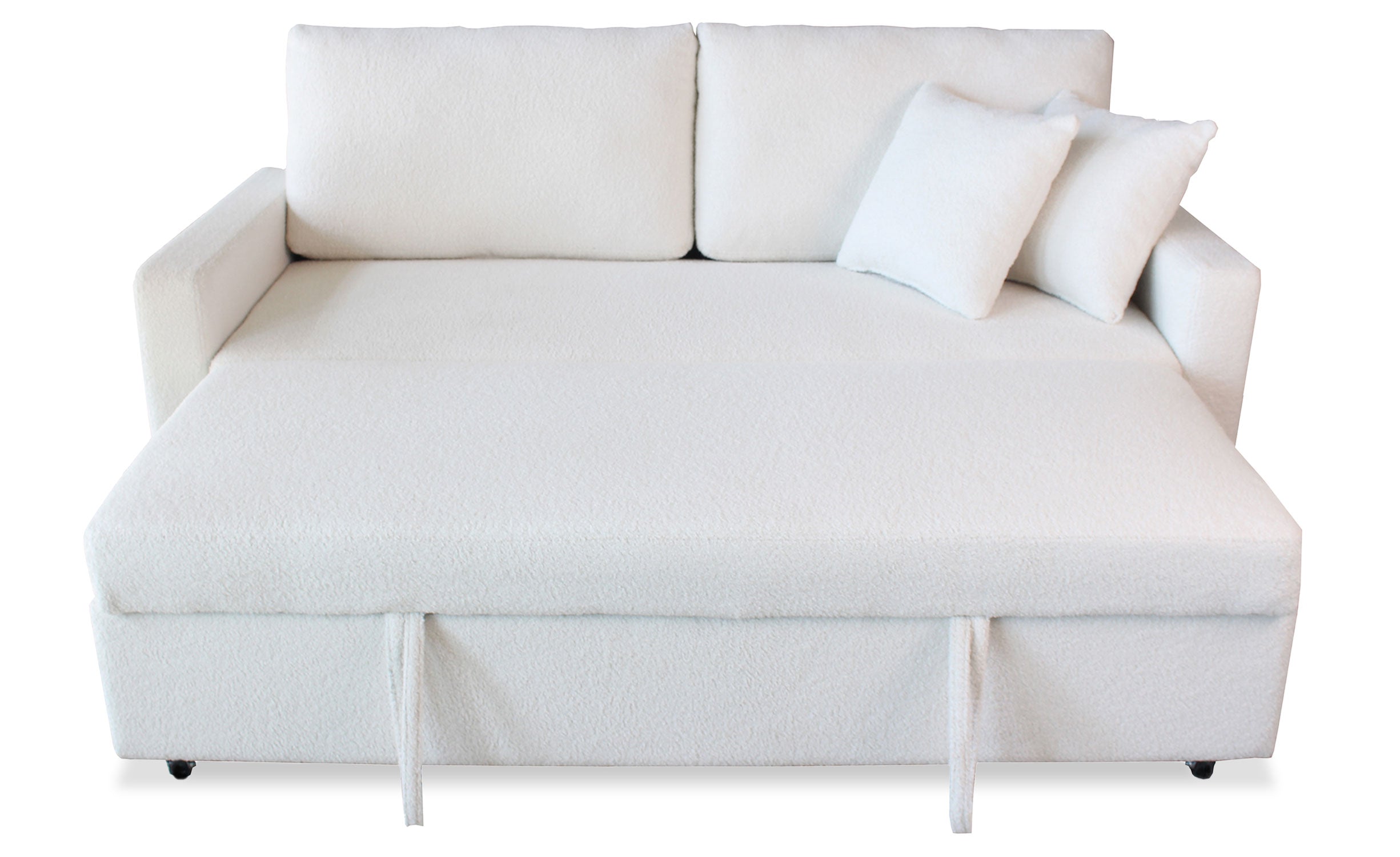 Canapé 3 places Convertible Saphir Tissu Bouclette Écru