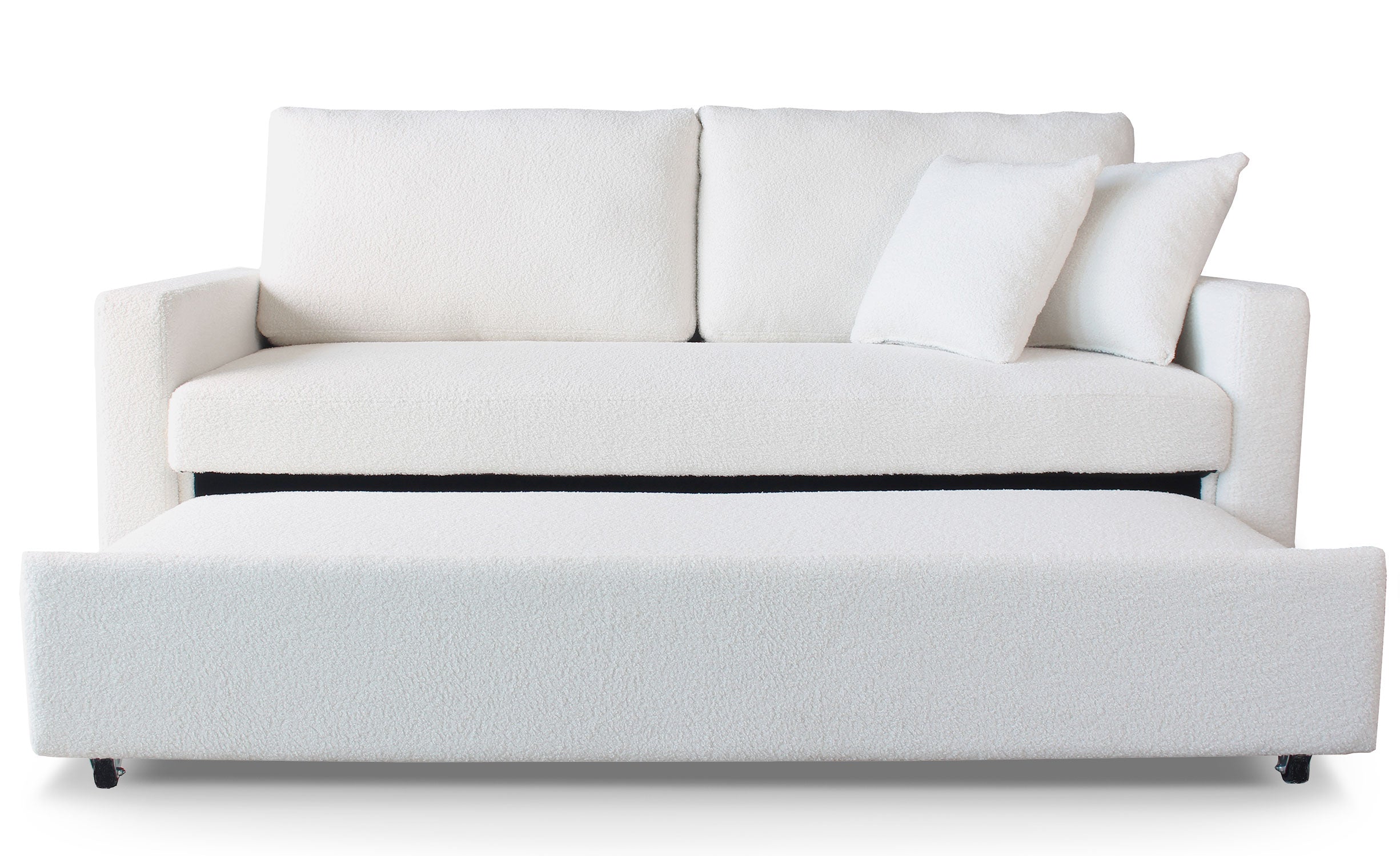 Canapé 3 places Convertible Saphir Tissu Bouclette Écru