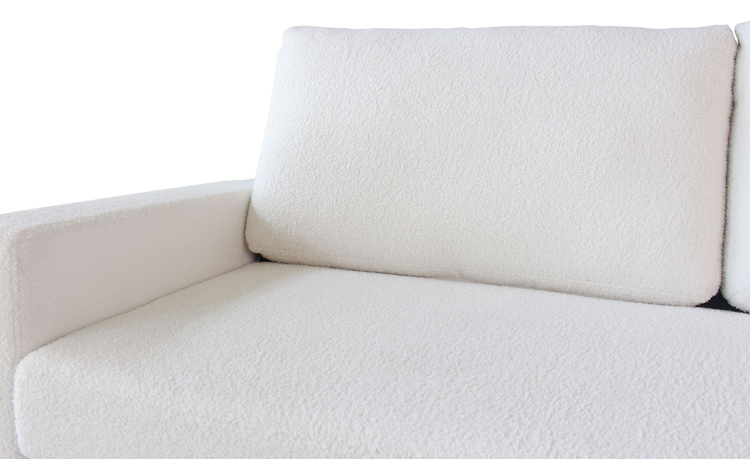 Canapé 3 places Convertible Saphir Tissu Bouclette Écru