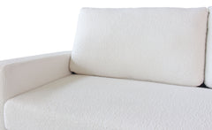 Canapé 3 places Convertible Saphir Tissu Bouclette Écru