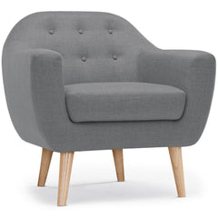 Fauteuil Aliph scandinave en tissu gris