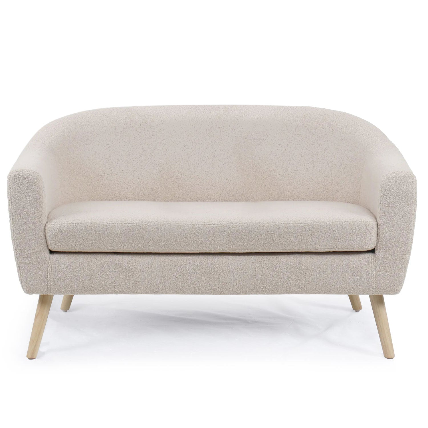 Canapé 2 places style scandinave Savoy Tissu Bouclette Beige
