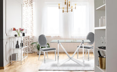 Lot de 6 chaises médaillon Sofia Velours Argent