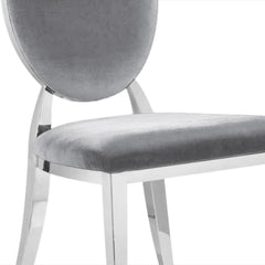 Lot de 6 chaises médaillon Sofia Velours Argent