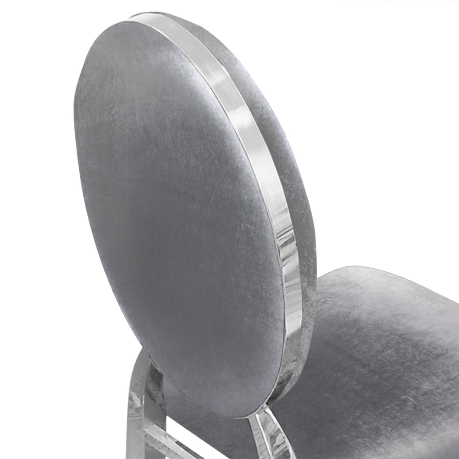 Lot de 6 chaises médaillon Sofia Velours Argent