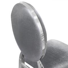 Lot de 6 chaises médaillon Sofia Velours Argent