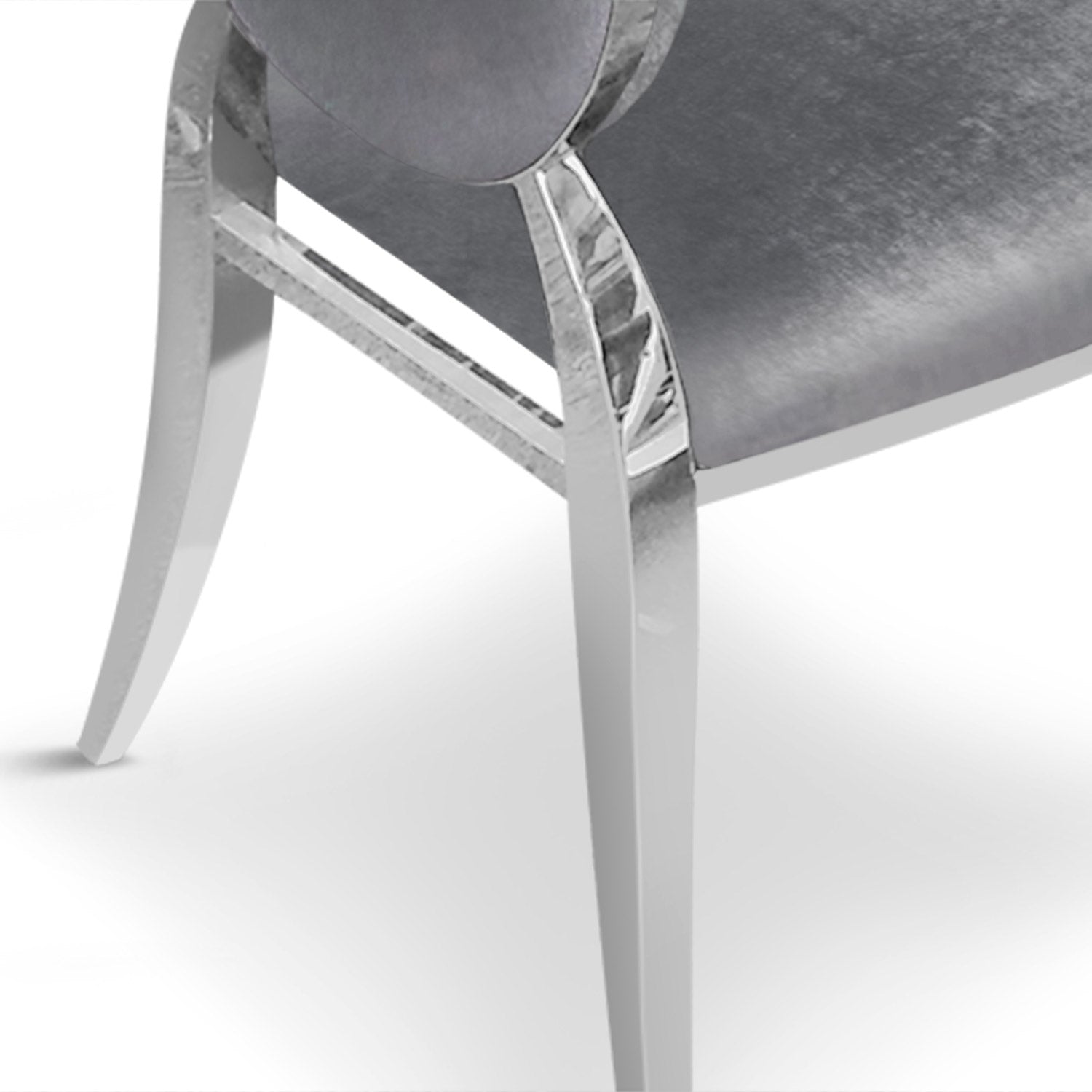 Lot de 6 chaises médaillon Sofia Velours Argent