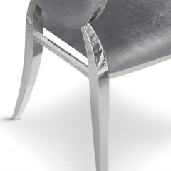 Lot de 6 chaises médaillon Sofia Velours Argent