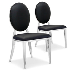 Lot de 2 tabourets de bar Annel simili noir