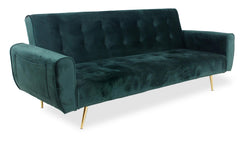 Canapé scandinave convertible Slovénie en velours vert