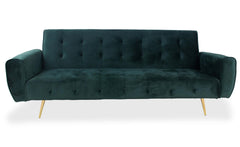 Canapé scandinave convertible Slovénie en velours vert